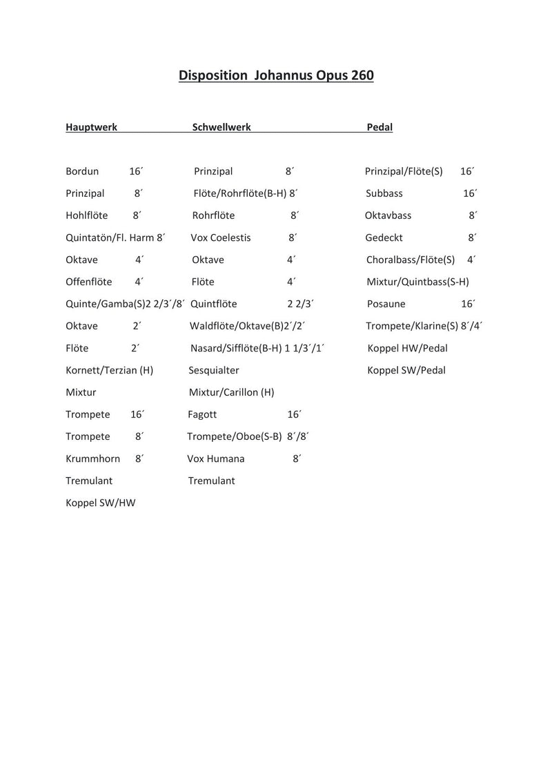 Orgel Johannus Opus 260